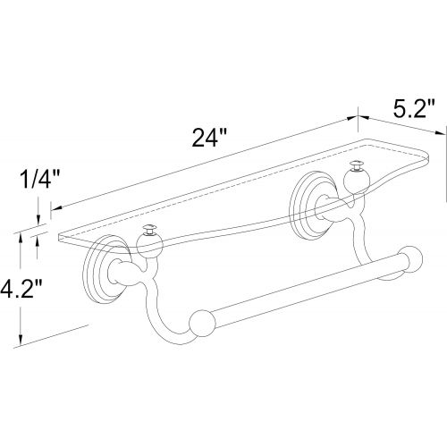  Ginger 1135T-24PC Chelsea Gallery Rail Shelf, 24, Polished Chrome