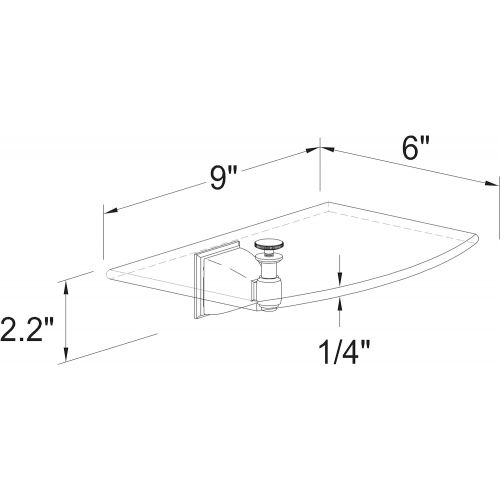  Ginger 1836PC Quattro 9 Shelf, 9, Polished Chrome