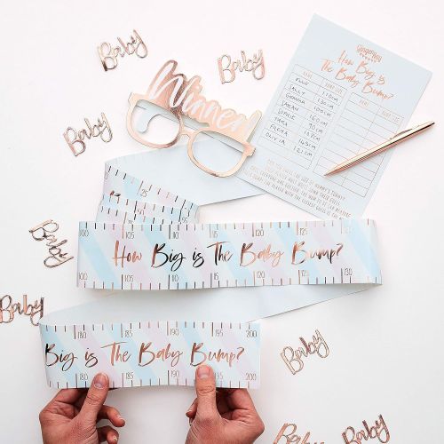  Ginger Ray Rose Gold Foiled How Big Is The Bump Baby Shower Party Game - Twinkle, Multicolor