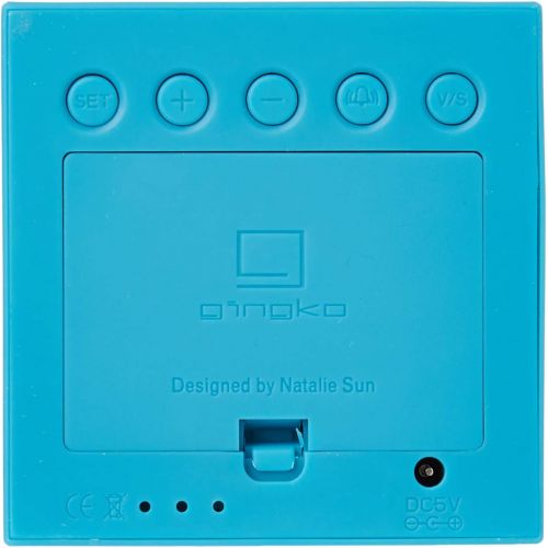  Gingko Gravity Cube Click Clock 3 x 3 Teal Alarm Clock