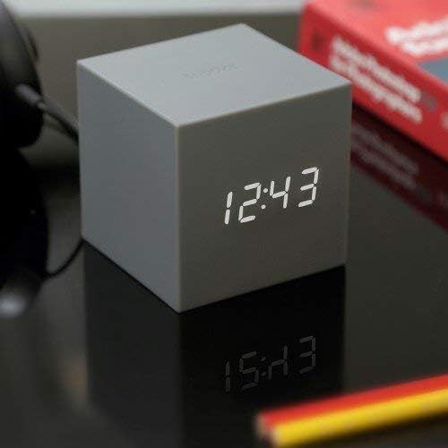  Gingko Gravity Cube Click Clock 3 x 3 Teal Alarm Clock