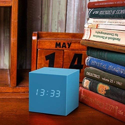  Gingko Gravity Cube Click Clock 3 x 3 Teal Alarm Clock