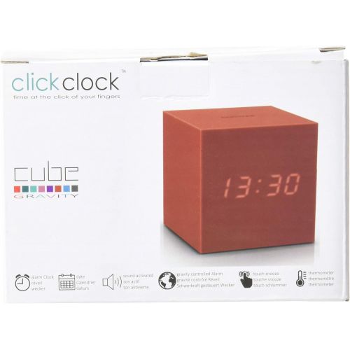  Gingko Gravity Cube Click Clock 3 x 3 Teal Alarm Clock