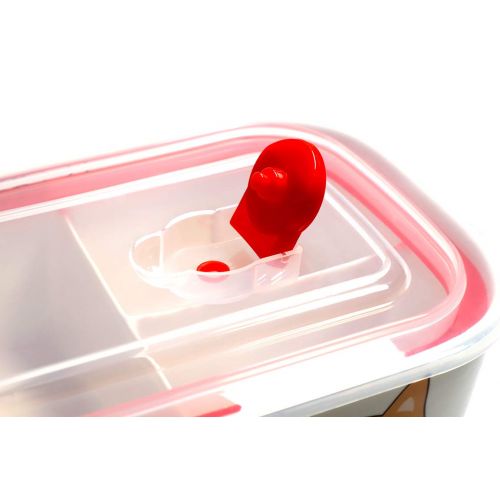  GinkgoHome Microwavable Ceramic Bento Box Lunch Box Food Container With Seal Fine Porcelain Rectangular Shape With Dividers(YellowPuppy)