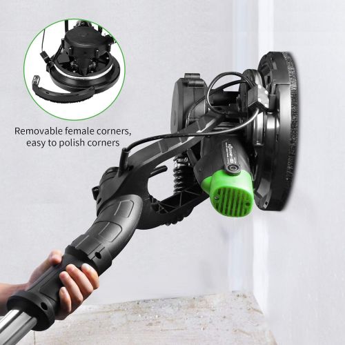  [아마존베스트]Drywall Sander, Ginour 6A Electric Sander for Drywall With Vacuum Attachment, Variable Speed & LED Light, Extendable Handle, Long Dust Hose, Storage Bag, 6 Sanding Discs.