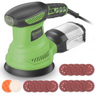 [아마존베스트]Random Orbit Sander, Ginour 5-Inch Palm Sander with 15 Sandpapers (P80x5, P120x5, P180x5), Sponge and Wool Disc, 6 Variable Speed, Dust Collection System, Ideal for Sanding, Finish