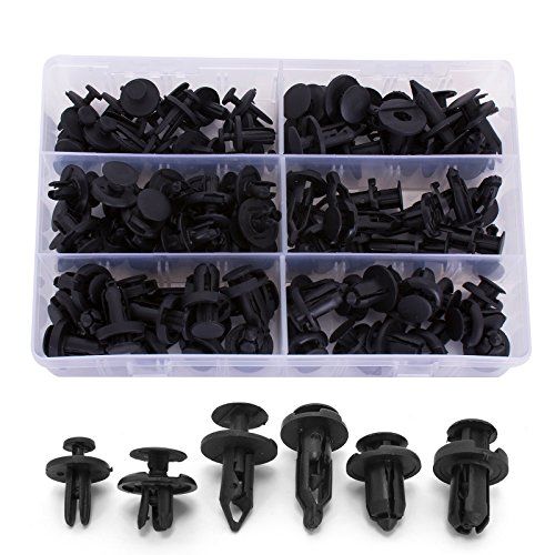  Ginsco 102pcs 6.3mm 8mm 9mm 10mm Nylon Bumper Push Fasteners Rivet Clips Expansion Screws Replacement Kit