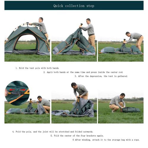  Giow Automatisches Zelt, Camping-Strandzelt 3-4 Personen Im Freien Doppeldeck Wasserdicht