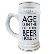 /GiraffeWeb Age is in the eye of the beerholder funny beer stein mug for dad, friend, beer lover, brother, groomsmen, bacheolor party