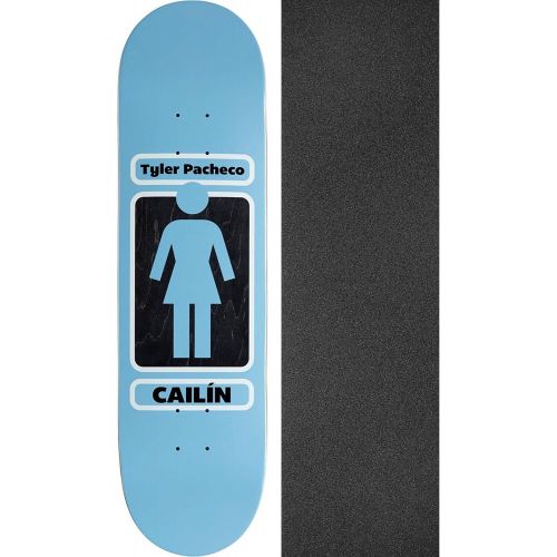  Girl Skateboards Tyler Pacheco 93 Til WR41D1 Skateboard Deck - 7.87 x 31.25 with Mob Grip Perforated Black Griptape - Bundle of 2 Items