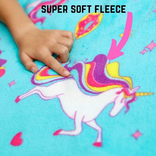  [아마존베스트]GirlZone Unicorn Fleece Blanket Throw Blanket for Girls, Room Decor