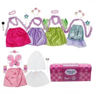 Girls Dress up Trunk Princess,Mermaid,Bride,Pop Star, Ballerina,Fairy Costume Set for Little Girls Toddler 3-6yrs