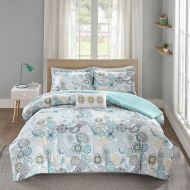 Girls bedding Mi Zone Tamil Comforter Set Full/Queen Size - Blue White , Floral  4 Piece Bed Sets  Ultra Soft Microfiber Teen Bedding For Girls Bedroom