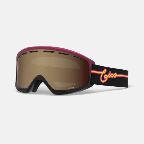  Giro Index OTG Adult Snow Goggles - Pink Neon Lights Strap with Amber Rose Lens (2021)