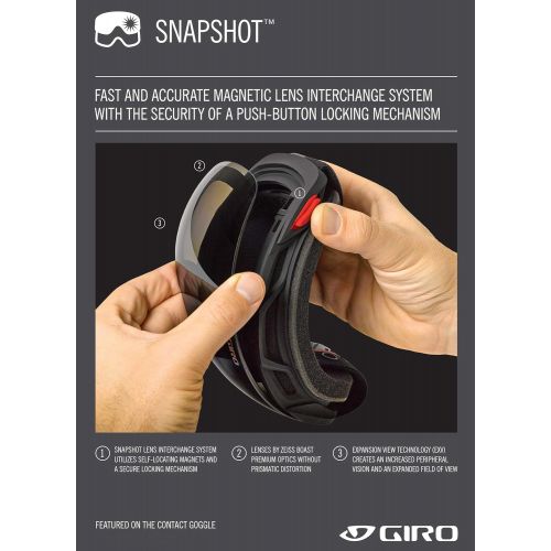  Giro Contact Snow Goggles with Vivid Lens Technology and Snapshot Magnetic Quick Change Lens System