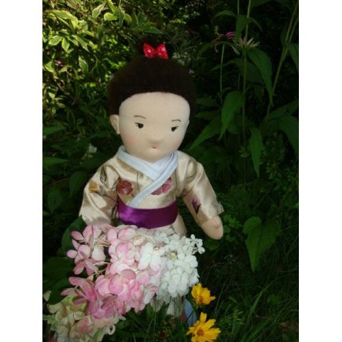  GisellEcoDolls Waldorf doll,Japanese Waldorf doll 19,HANDMADE,waldorf doll, cloth doll, poupees,Creative doll