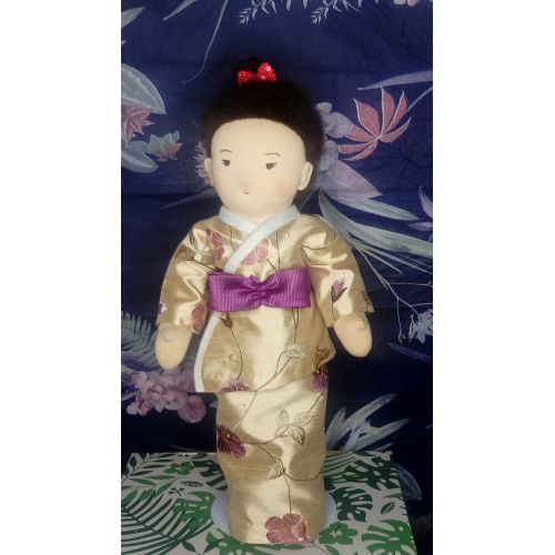  GisellEcoDolls Waldorf doll,Japanese Waldorf doll 19,HANDMADE,waldorf doll, cloth doll, poupees,Creative doll