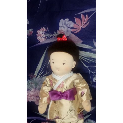  GisellEcoDolls Waldorf doll,Japanese Waldorf doll 19,HANDMADE,waldorf doll, cloth doll, poupees,Creative doll