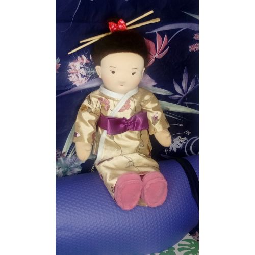  GisellEcoDolls Waldorf doll,Japanese Waldorf doll 19,HANDMADE,waldorf doll, cloth doll, poupees,Creative doll