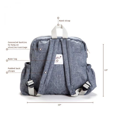  Gittabags Gitta Mini Ideal Kids School Bag Child Infant Preschool Backpack, Blue Denim