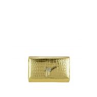 Giuseppe Zanotti Cleopatra gold croco print clutch