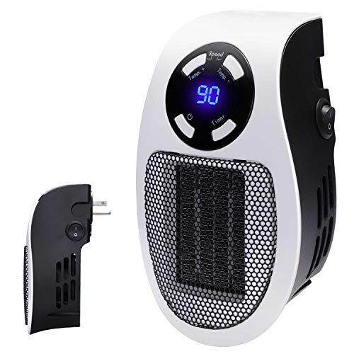  GiveBest Programmable Space Heater with LED Display Wall Outlet Electric Heater with Adjustable Thermostat and Timer for Home Office Indoor Use 350 Watt ETL Listed