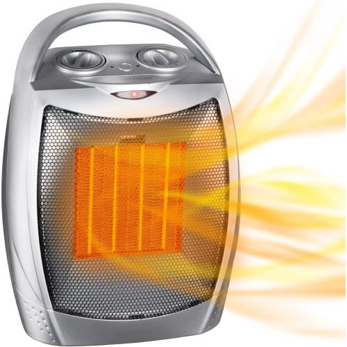  GiveBest Portable Electric Space Heater with Thermostat, 1500W/750W Safe and Quiet Ceramic Heater Fan, Heat Up 200 Square Feet for Office Room Desk Indoor Use