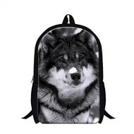 GiveMeBag Generic Stylish Wolf Print School Backpacks for Children Fashion Traveling Bags