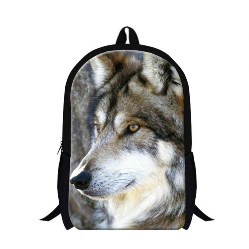  GiveMeBag GIVE ME BAG Generic Wolf Printing School Backpack for Students Boys Fashion Lightweight Back Pack
