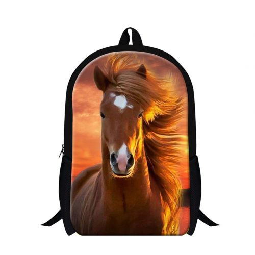  GiveMeBag GIVE ME BAG Generic Plush Horse Printing School Backpack for Students Mens Fashion Hiking Bags