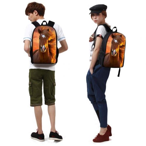  GiveMeBag GIVE ME BAG Generic Plush Horse Printing School Backpack for Students Mens Fashion Hiking Bags