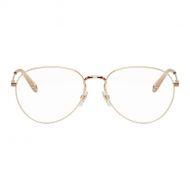 Givenchy Gold & Transparent Studded Edge Aviator Glasses