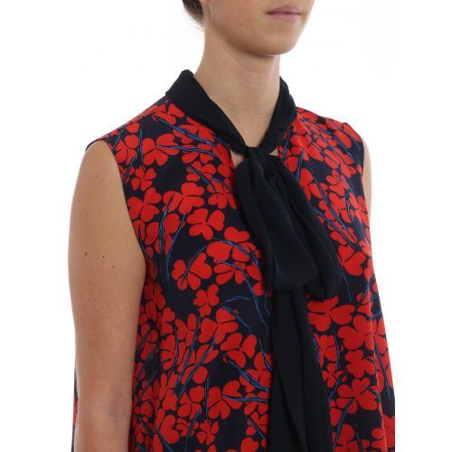 지방시 Givenchy Silk self-tie collar wide blouse