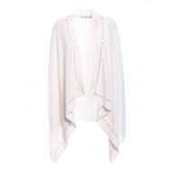 Givenchy White pearl trim open cardigan