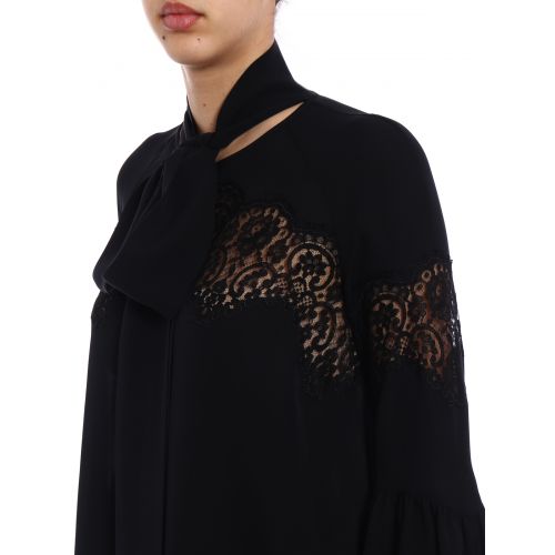 지방시 Givenchy Silk crepe de chine and lace blouse