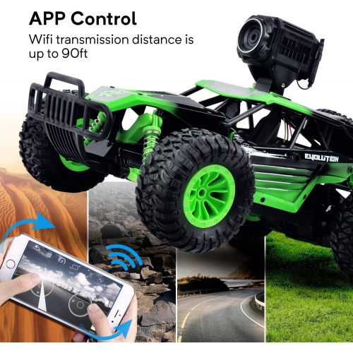  Gizmovine WiFi RC Cars with Camera, High Speed Racing Off-Road RC Cars with 2 Rechargeable Batteries, Outdoor RC Trucks Buggy Vehicle Electric Toy Cars,Gift for Boys and Girls