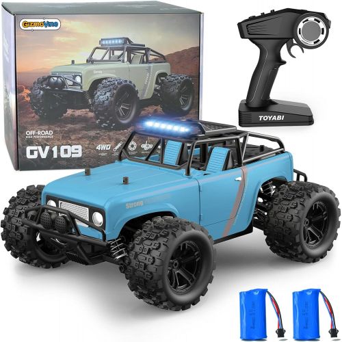  RC CAR,GizmoVine Off-Road Remote Control Car, 2.4GHz 25 MPH 4WD All-Terrain Electric Hobby Remote Control Car, High-Speed Crawler Waterproof Toy Car with 2 Rechargeable Batteries (