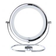 Gjzww Makeup Mirror 6 inch Metal Double-Sided led Folding Magnifying Mirror Vanity Mirror freestanding Bathroom Bedroom Mirror, Shaving Mirror Vanity Mirror Double