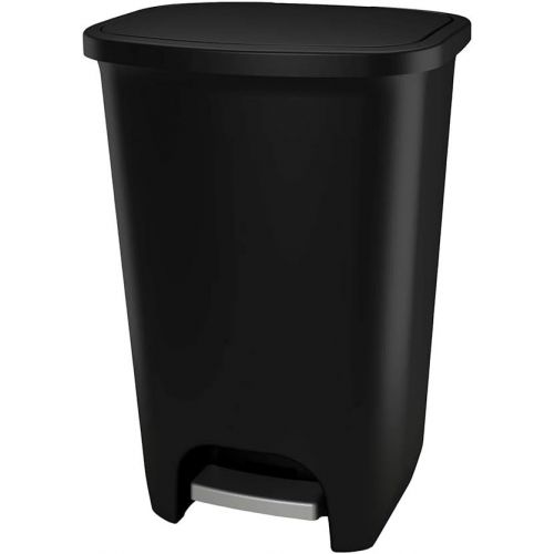  [아마존 핫딜] Glad GLAD GLD-74056 75 Liter Extra Capacity Plastic Step Can with CloroxTM Odor Protection | Fits Kitchen Pro 20 Gallon Trash Bags, Matte Black