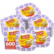 Glad Square Disposable Paper Plates for All Occasions | Soak Proof, Cut Proof, Microwaveable Heavy Duty Disposable Plates | 8.5 Diameter, 50 Count Bulk Paper Plates