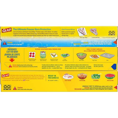  [무료배송]Glad Trash & Food Storage Plastic Food Wrap Variety Pack - Pressn Seal Wrap - FreezerWrap - ClingWrap (Pack of 3) (B01FDB1TGO)