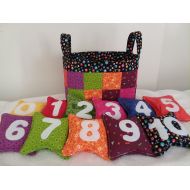 GladragsByGretchen Numbered Bean Bags and Basket