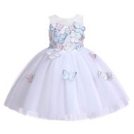 Glamulice Lace Girls Wedding Dress Embroidered Flower Princess Party Dresses 3-14Y