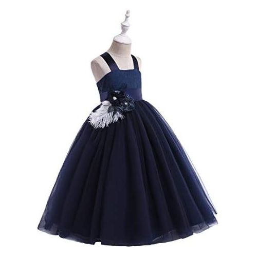  할로윈 용품Glamulice Lace Flower Girl Dress A-Line Straight Tutu Tulle Backless Fancy Princess Dresses Party Pageant Gown