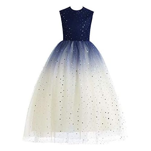  할로윈 용품Glamulice Lace Girls Wedding Dress Embroidered Flower Princess Sparkle Tulle Birthday Party Dresses 2-16Y