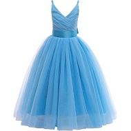 할로윈 용품Glamulice Girls Lace Bridesmaid Dress Long A Line Wedding Pageant Dresses Tulle Party Gown Age 3-16Y