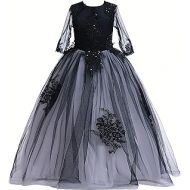 할로윈 용품Glamulice Flower Big Girls Lace Sleeve Dress Princess Pageant First Holy Communion Gown Age 3-16Y