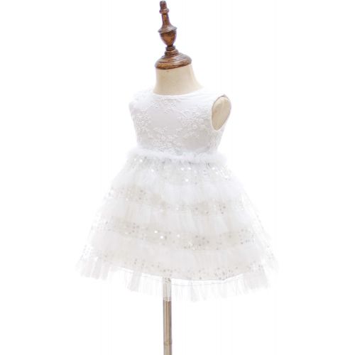  Glamulice Baby Girl Lace Christening Gown Baptism Dress Long Infant Toddler Christening Dress