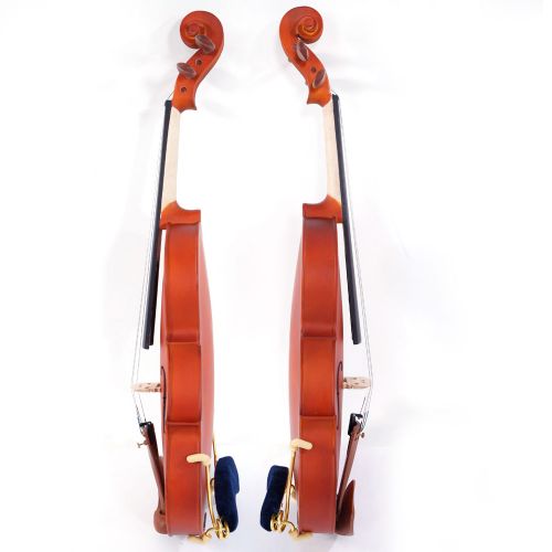  Zimtown 34 Acoustic Matt Natural Violin Fiddle with + Case + Bow + Rosin + Strings + Shoulder Rest + Tuner - Student Violin Starter Kit