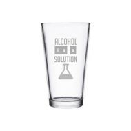 GlassCannons Alcohol is a Solution Pint or Rocks Glass - Geeky Science Decor